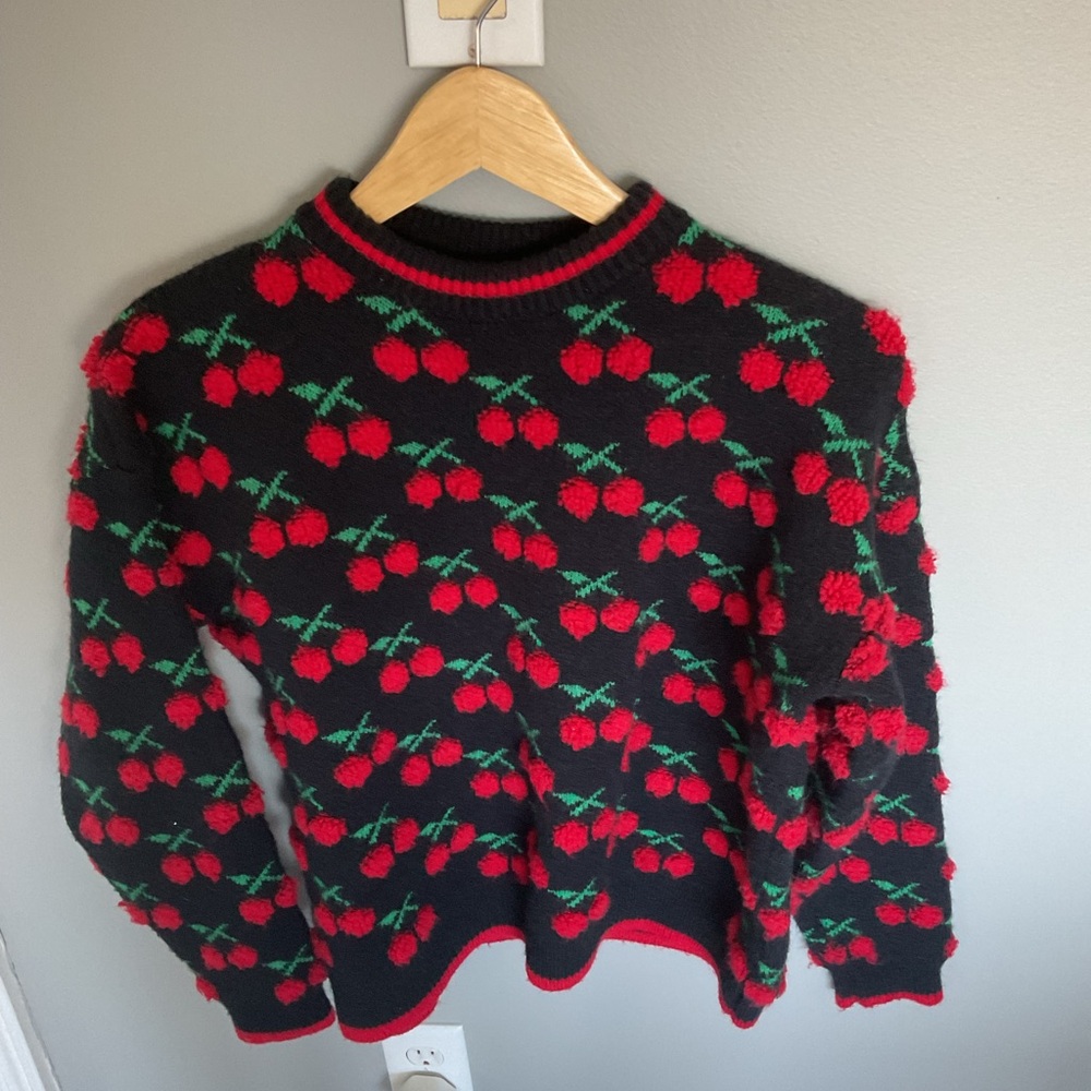 Cherry Patterned Sweater - image 1